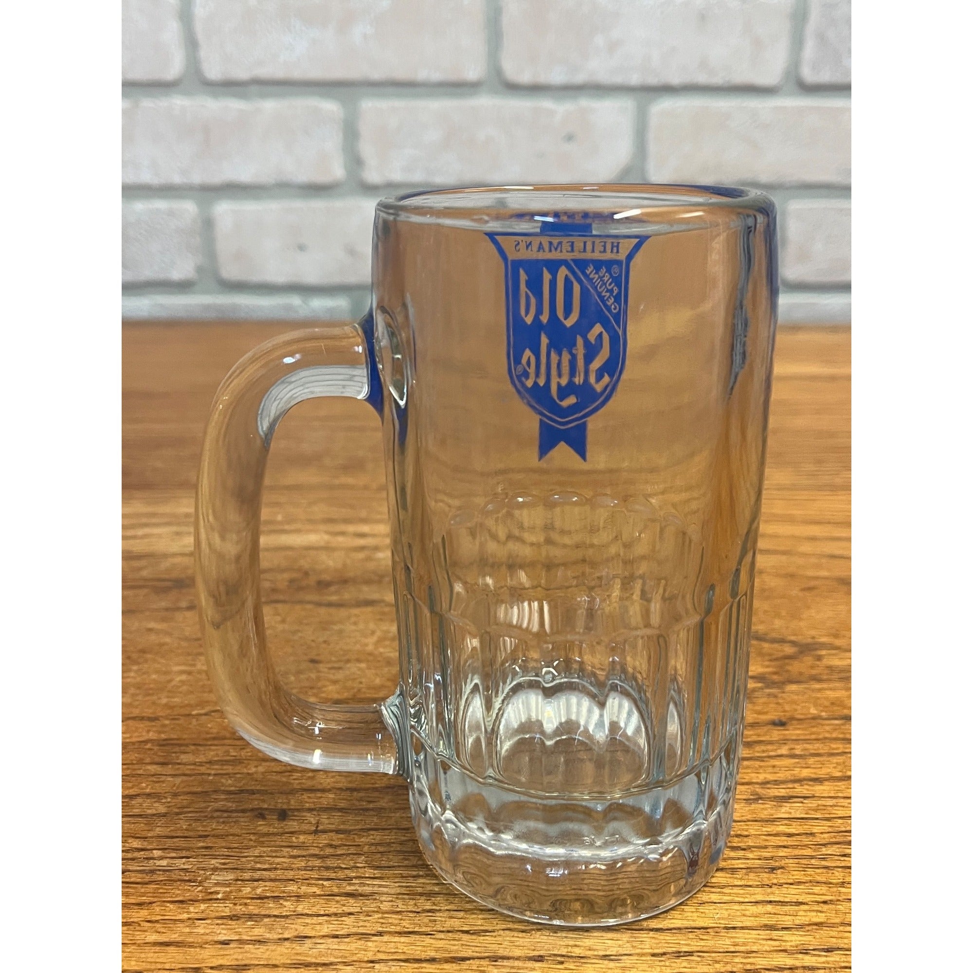 Vintage Heileman's Old Style Beer Heavy Glass Mug Stein Barware Wisconsin