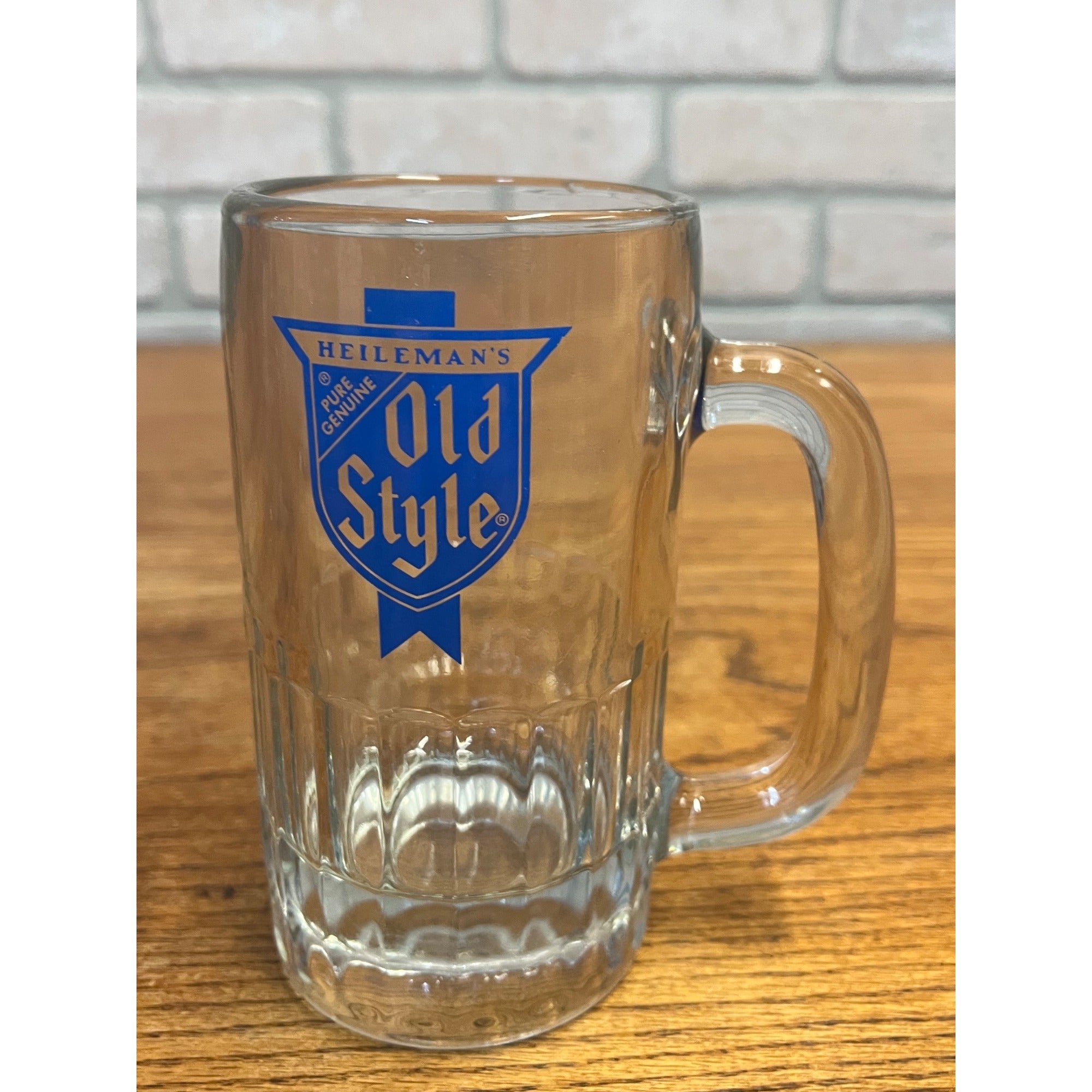 Vintage Heileman's Old Style Beer Heavy Glass Mug Stein Barware Wisconsin