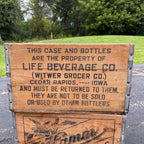 RARE Vintage Life Beverages Wood Soda Crate Cedar Rapids Iowa Witwer Grocery