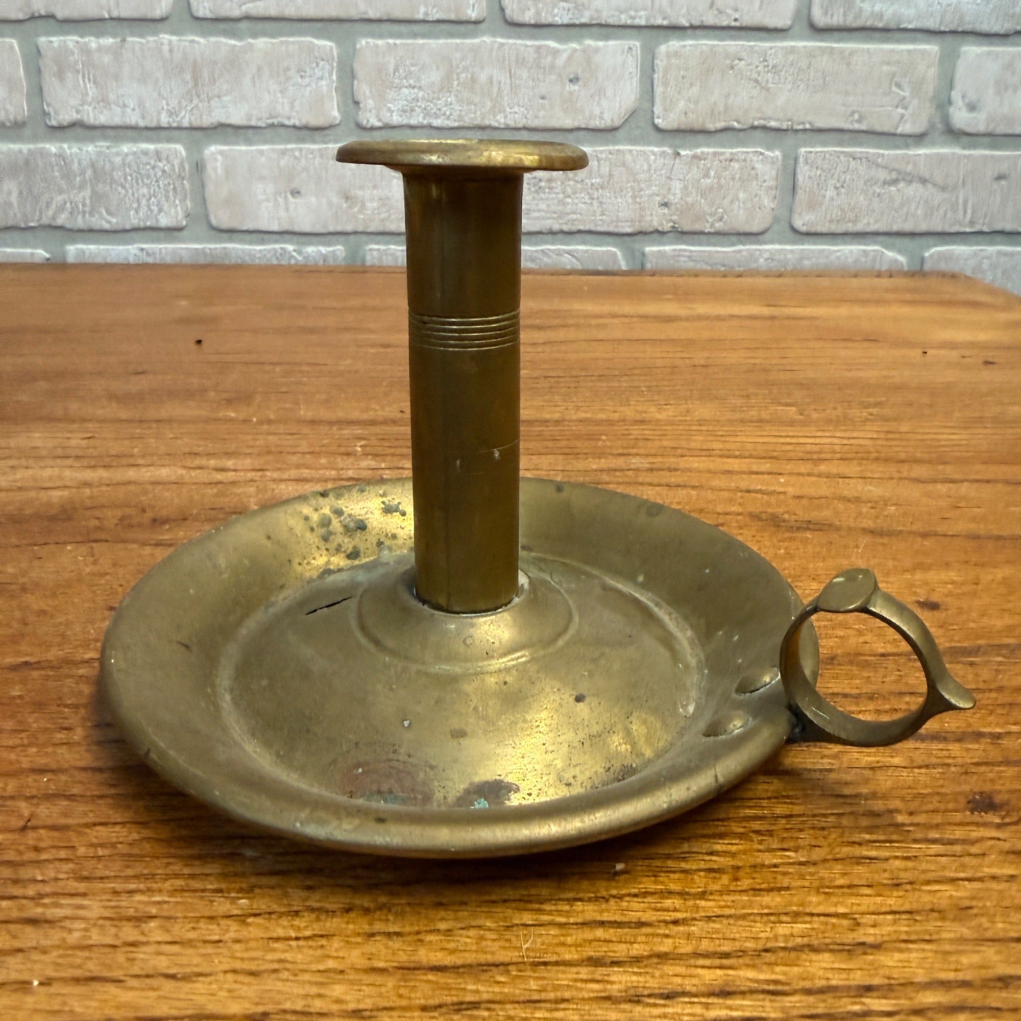 Vintage Brass Candlestick Candle Holder Primitive Farmhouse Style
