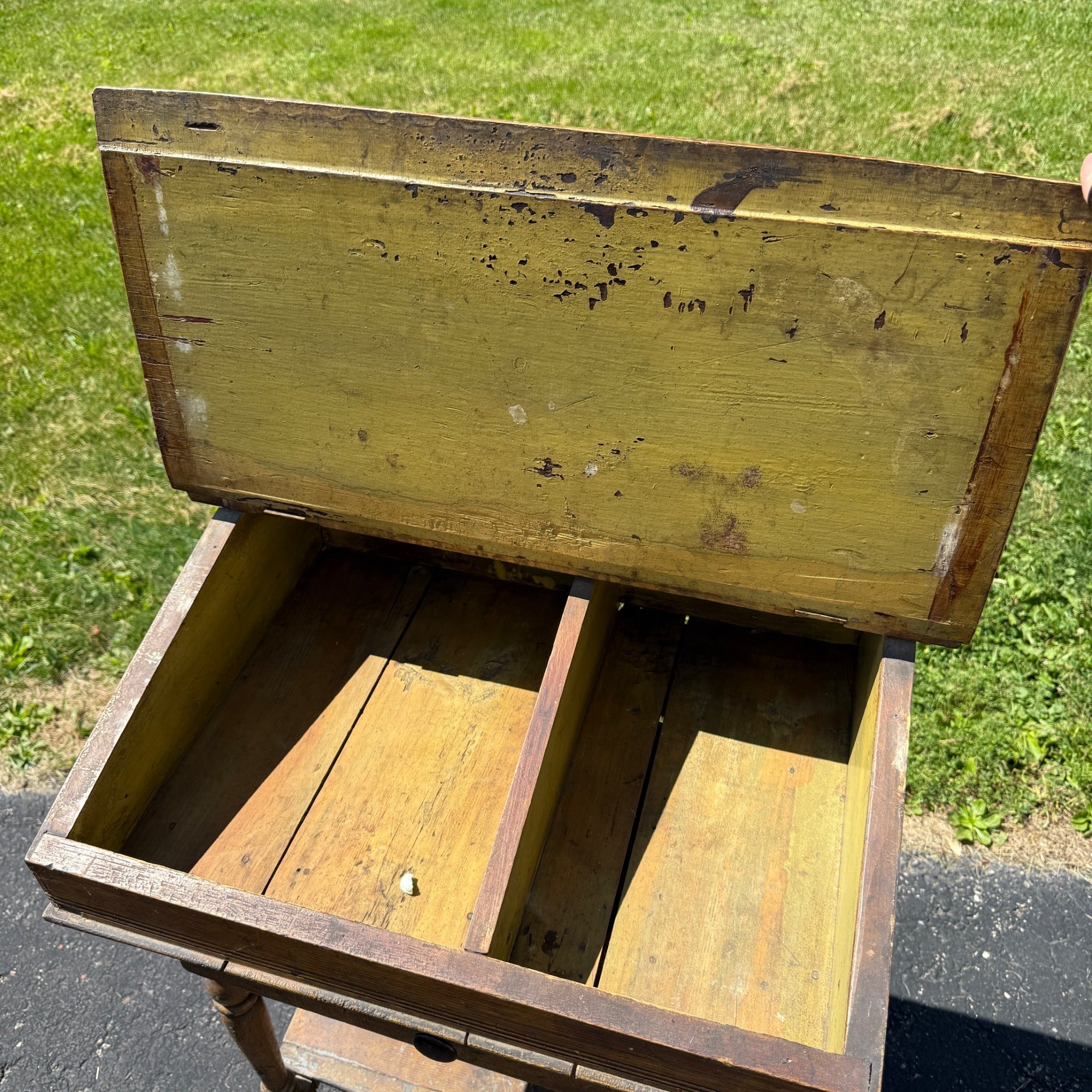 Antique Pine Secretary Hotel Teachers Lecture Desk Clerk's Desk Table