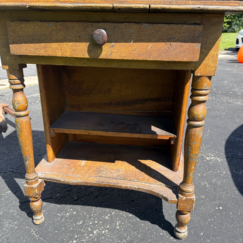 Antique Pine Secretary Hotel Teachers Lecture Desk Clerk's Desk Table