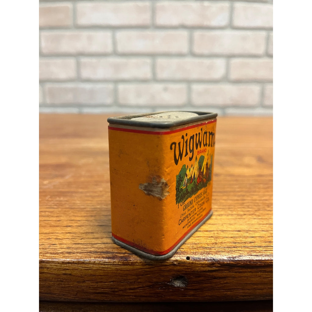 Vintage Wigwam Sage Spice Tin Can Menominee Michigan Native American Indian
