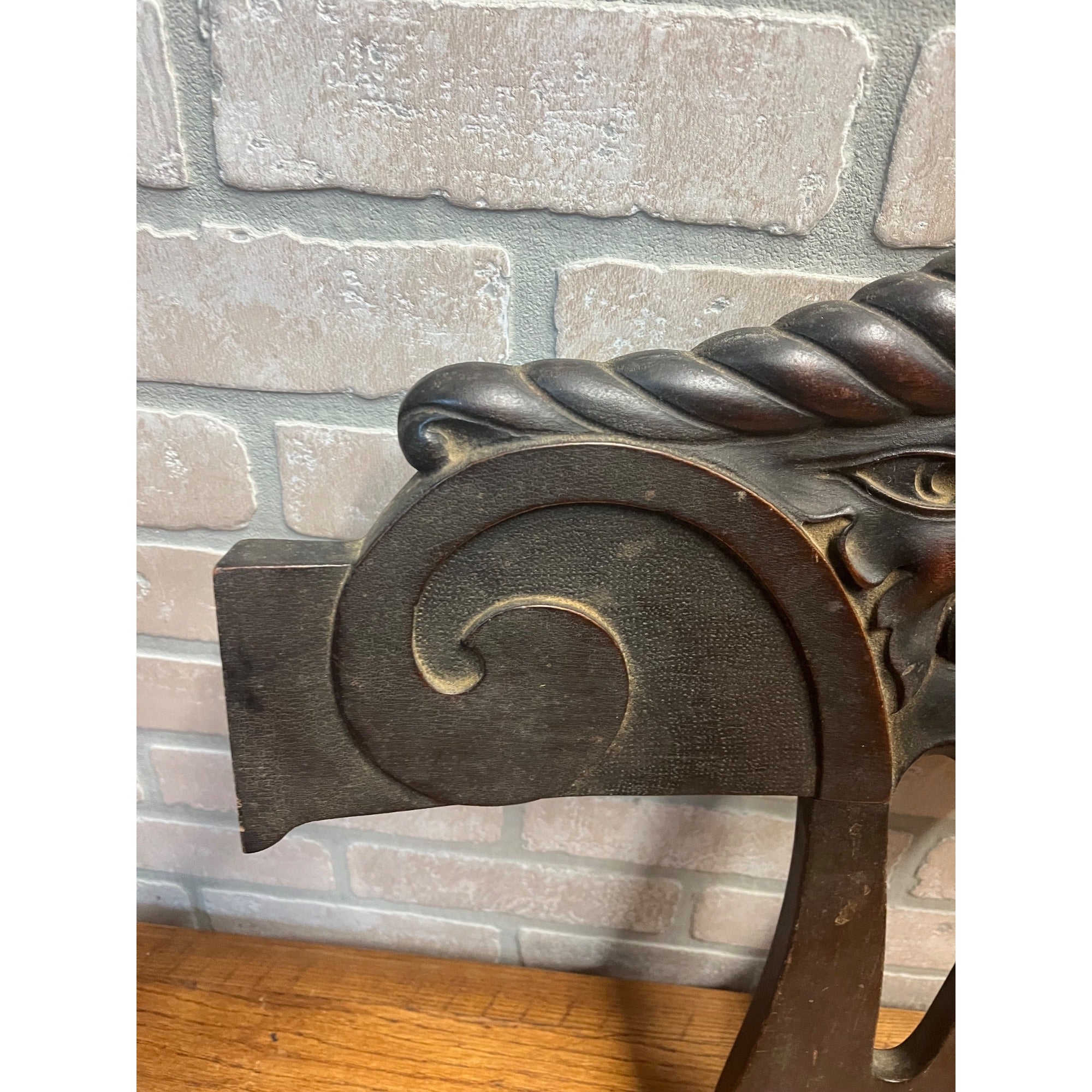 Antique Vintage Northwinds Carved Wooden Chair Back Man of North Salvage