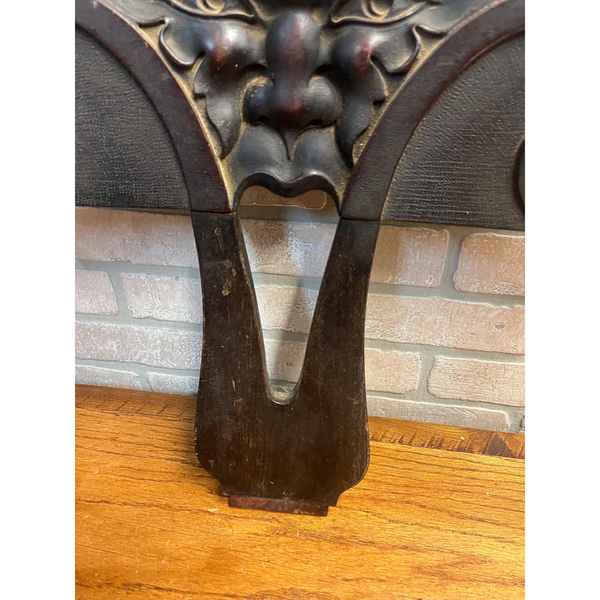 Antique Vintage Northwinds Carved Wooden Chair Back Man of North Salvage