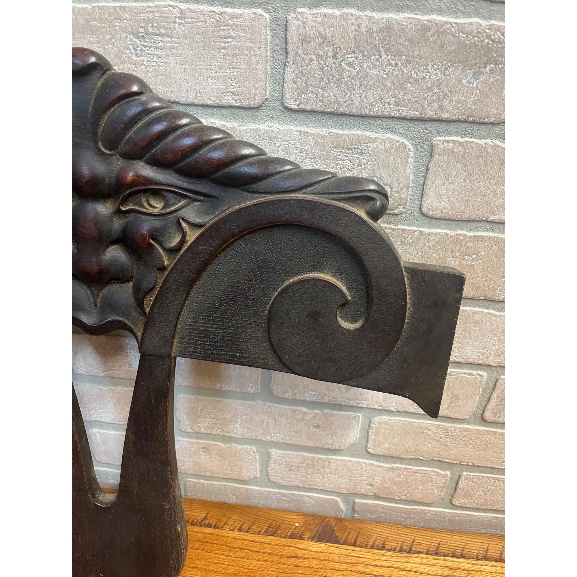 Antique Vintage Northwinds Carved Wooden Chair Back Man of North Salvage