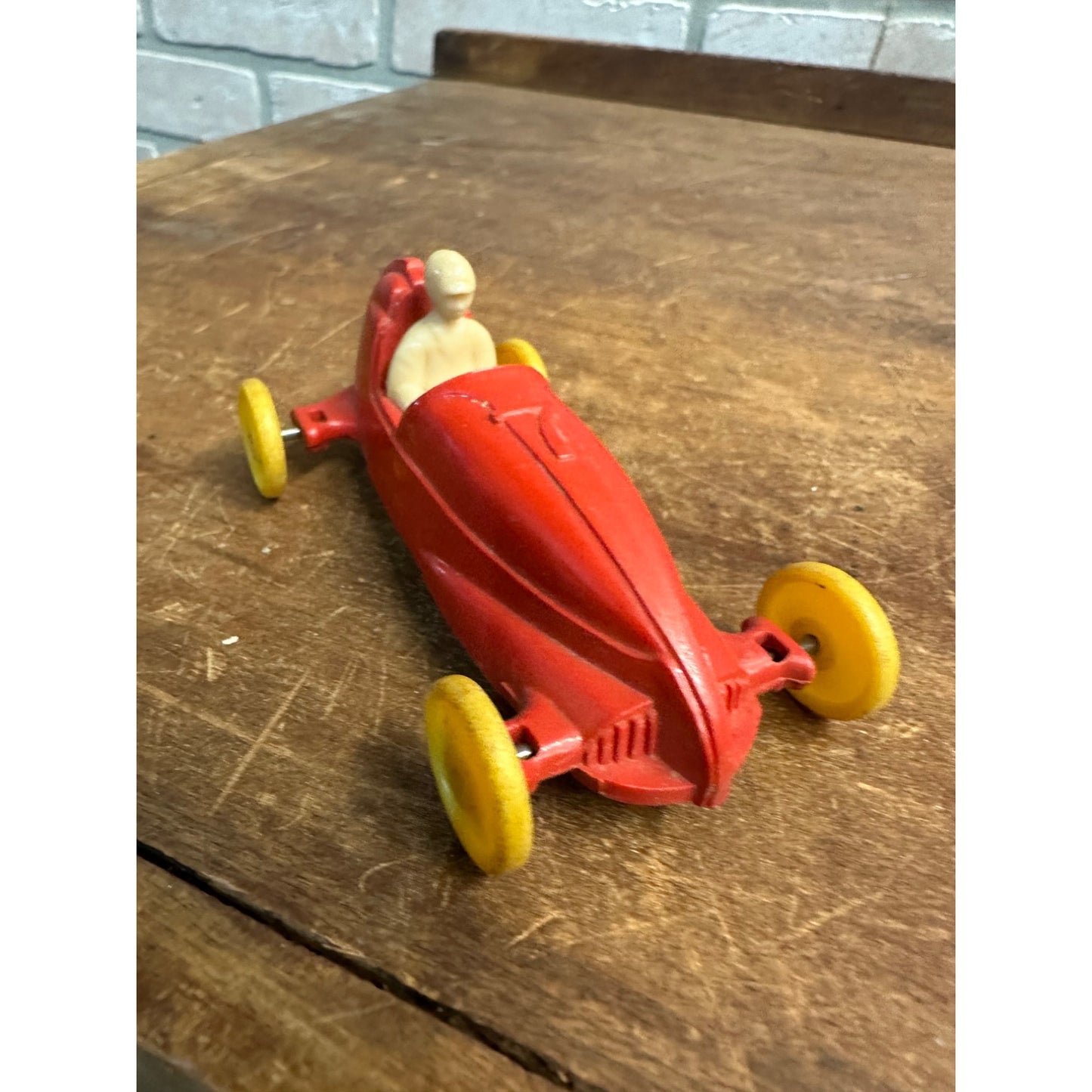 Vintage 1950s Pyro Plastic Soap Box Derby 4" Toy Race Car w/ Driver