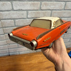 Vintage Tin 1963 Ford Thunderbird Sedan Model 203 Red and White Model Car Voiture? Friction Powered