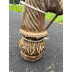 Rare Antique Cast Iron Horse Head Hitching Post Top Primitive Farm Equestrian Architectural Salvage