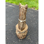 Rare Antique Cast Iron Horse Head Hitching Post Top Primitive Farm Equestrian Architectural Salvage