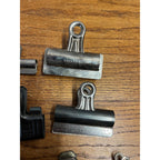 Vintage Metal Clip Lot Office Esterbrook IDL Ball Clip Bearings Boston Bulldog