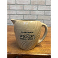 Vintage Stoneware Wicker's Food Store Marshfield WI Wisconsin Advertising Pitcher Wis