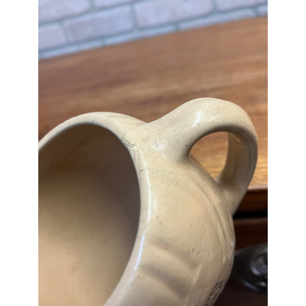 Vintage Stoneware Wicker's Food Store Marshfield WI Wisconsin Advertising Pitcher Wis