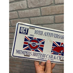 Vintage 10th Memphis British Car Cycle Fest Sports Car Club Metal License Plate