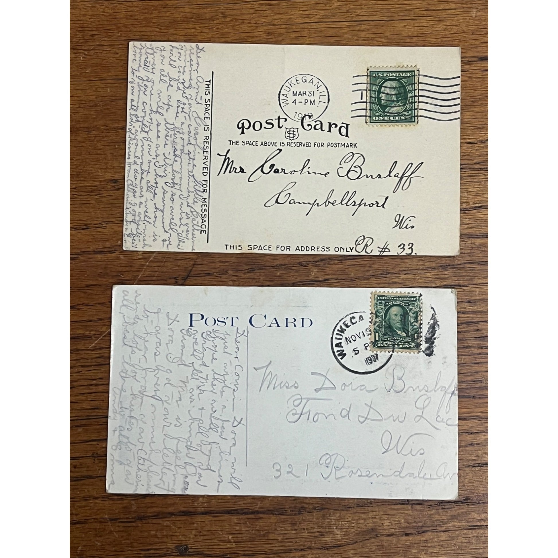 Vintage 1900s Waukegan Illinois Lot (2) Postcards Harbor Dock Scenes