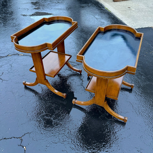 Vintage Pair Nahon NY Mid Century End Side Tables Traditional Wooden