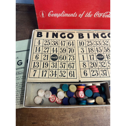 Vintage 1940s Coca Cola Bottling Co. BINGO Game Advertising WWII