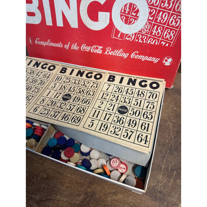 Vintage 1940s Coca Cola Bottling Co. BINGO Game Advertising WWII