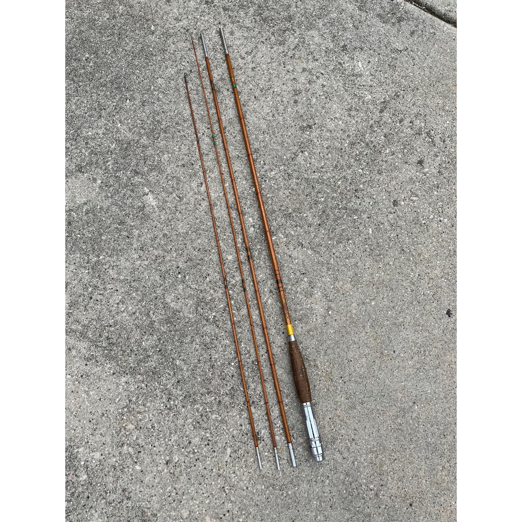 Vintage Horrock Ibboston Bamboo 3pc Fly Fishing Rod w/ Extra Tip End - Antique