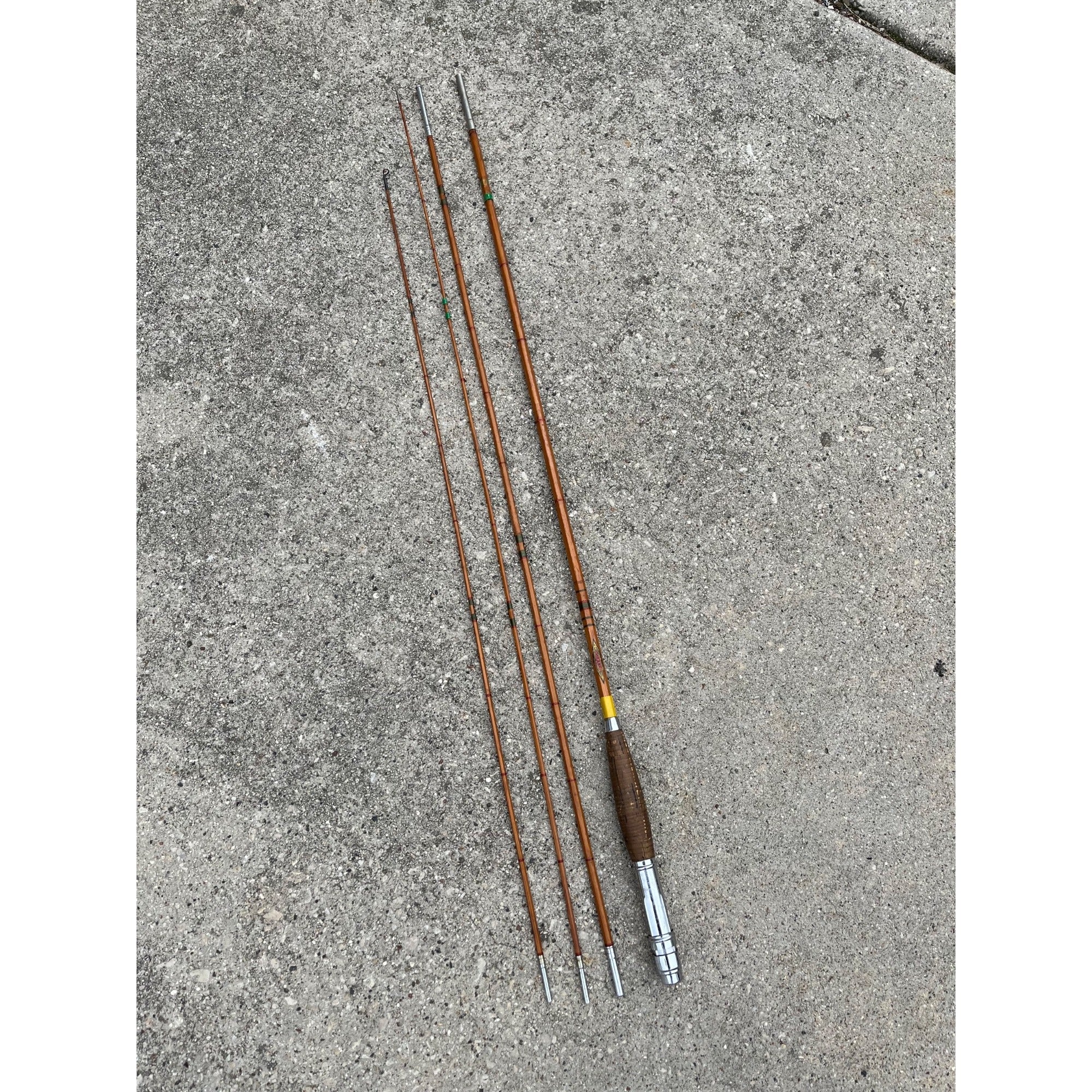 Vintage Horrock Ibboston Bamboo 3pc Fly Fishing Rod w/ Extra Tip End - Antique