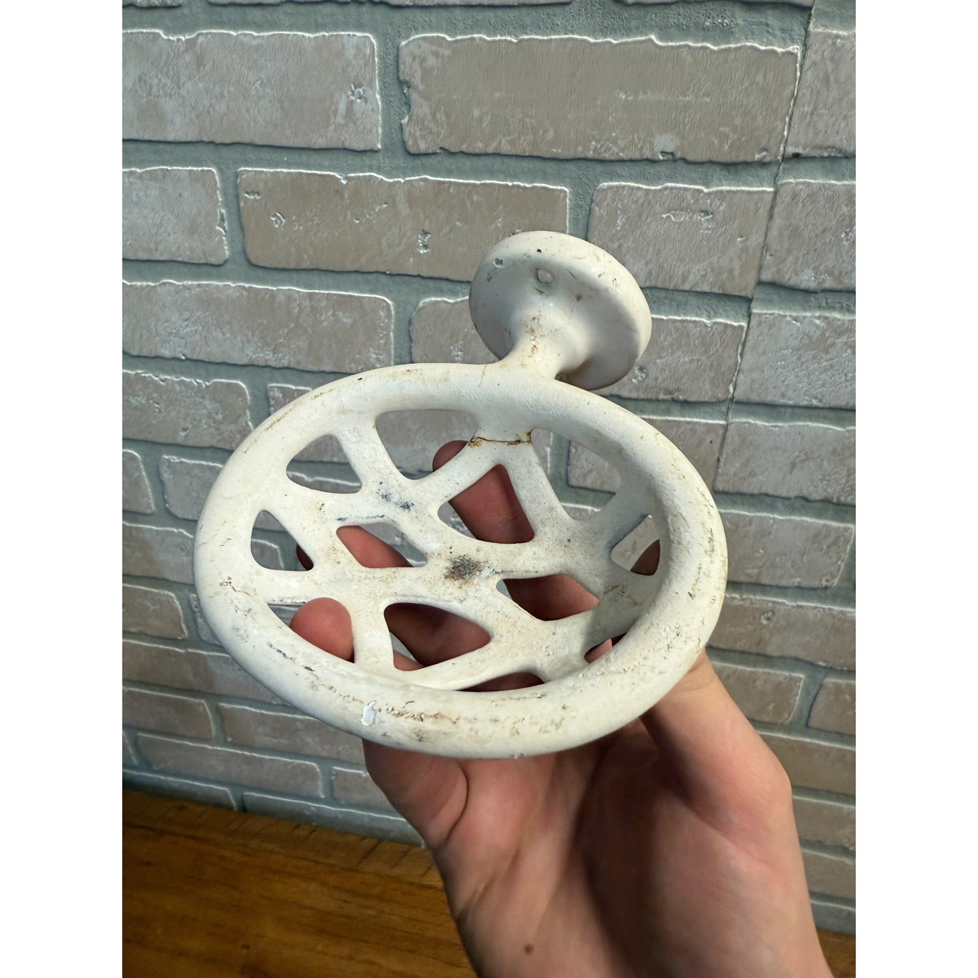 Antique Vintage Soap Dish Cast Iron Ceramic / Enamel Coated Bathroom Wall Mount