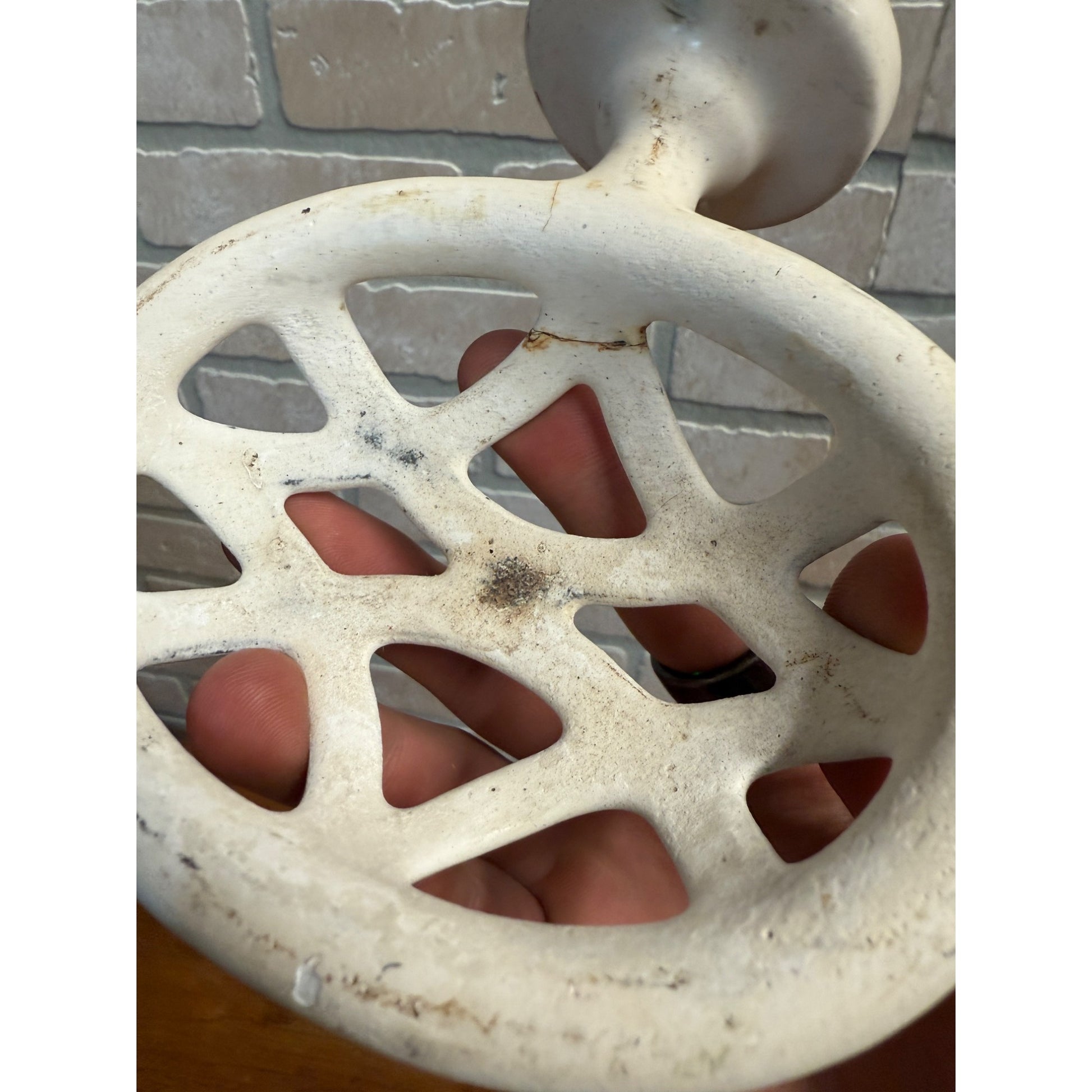 Antique Vintage Soap Dish Cast Iron Ceramic / Enamel Coated Bathroom Wall Mount