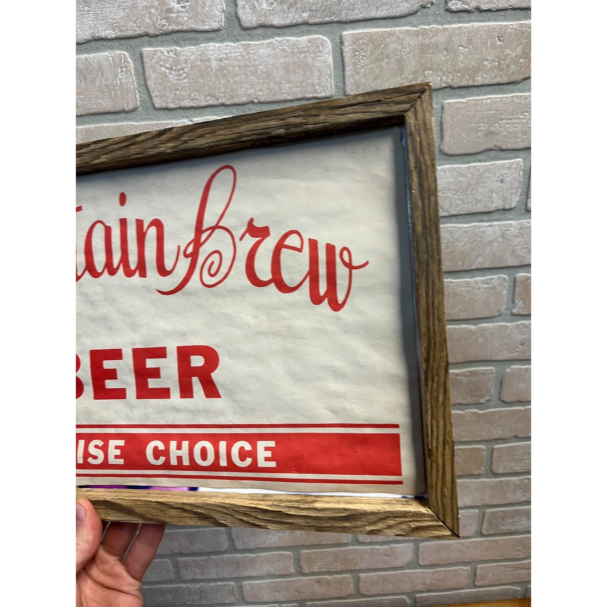 Vintage 1940s Fountain City Wisconsin Brew Beer Paper Advertising Sign Banner
