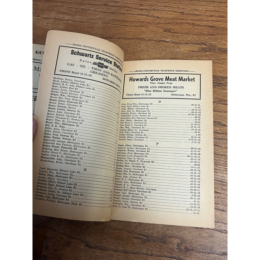 Vintage Newton Manitowoc Telephone Directory Books 1939 & 1936