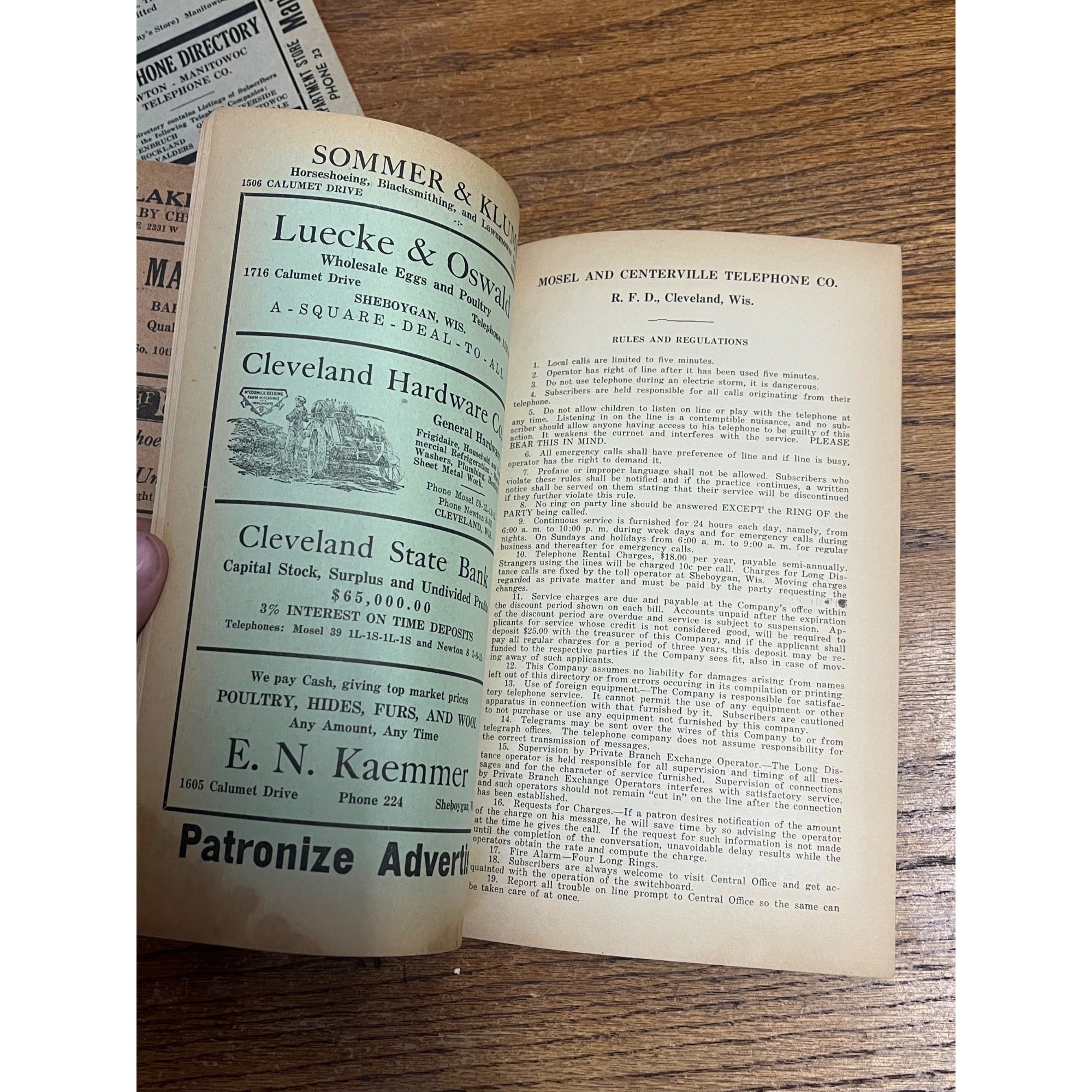 Vintage Newton Manitowoc Telephone Directory Books 1939 & 1936