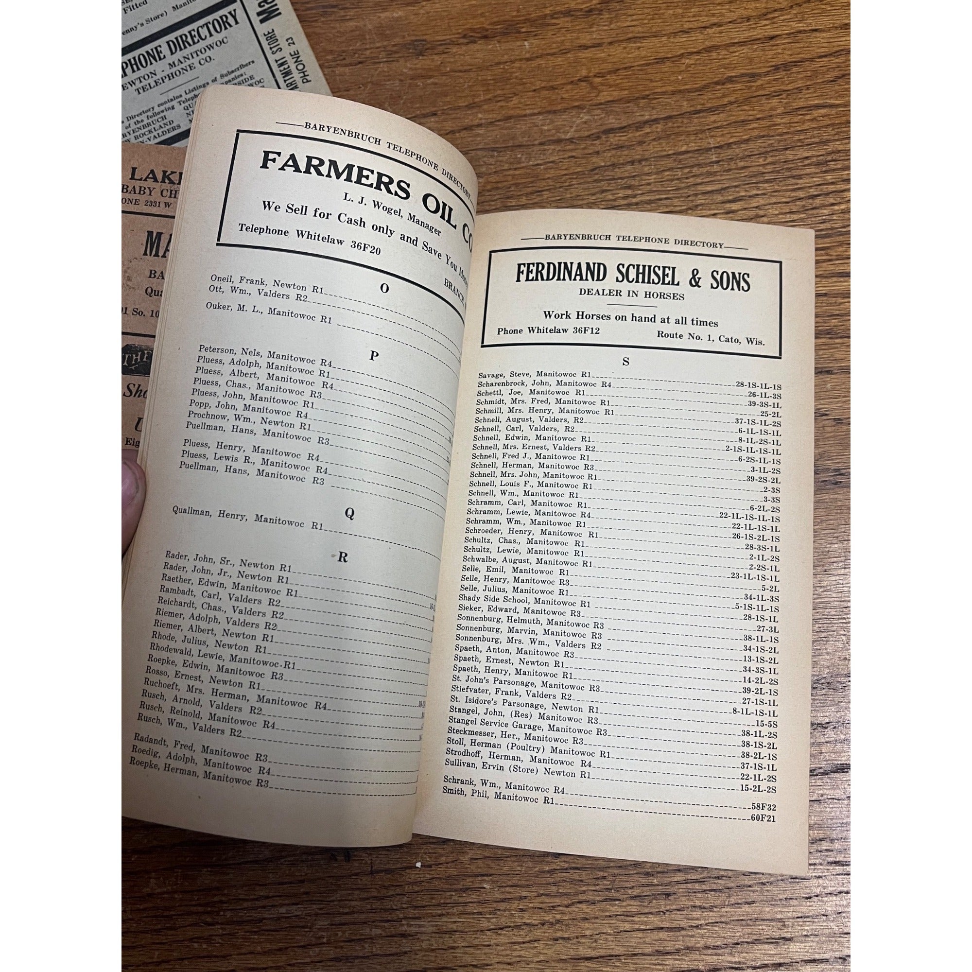 Vintage Newton Manitowoc Telephone Directory Books 1939 & 1936