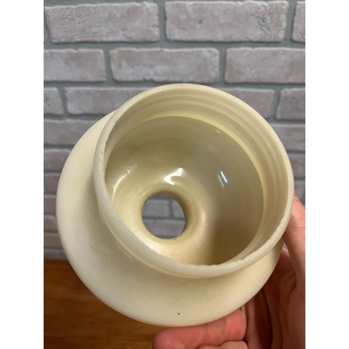 Vintage Cream Glass Lamp Shade Dome Mid-Century Modern Style Lighting Fixture Replacement