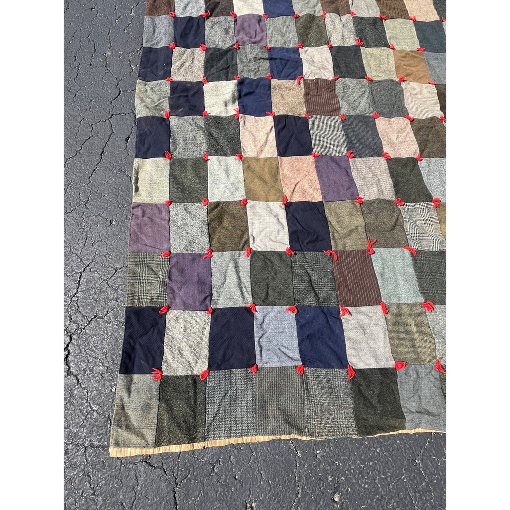 Antique Primitive Patchwork Quilt Sportscoat AAFA Folk Art Farmhouse Americana