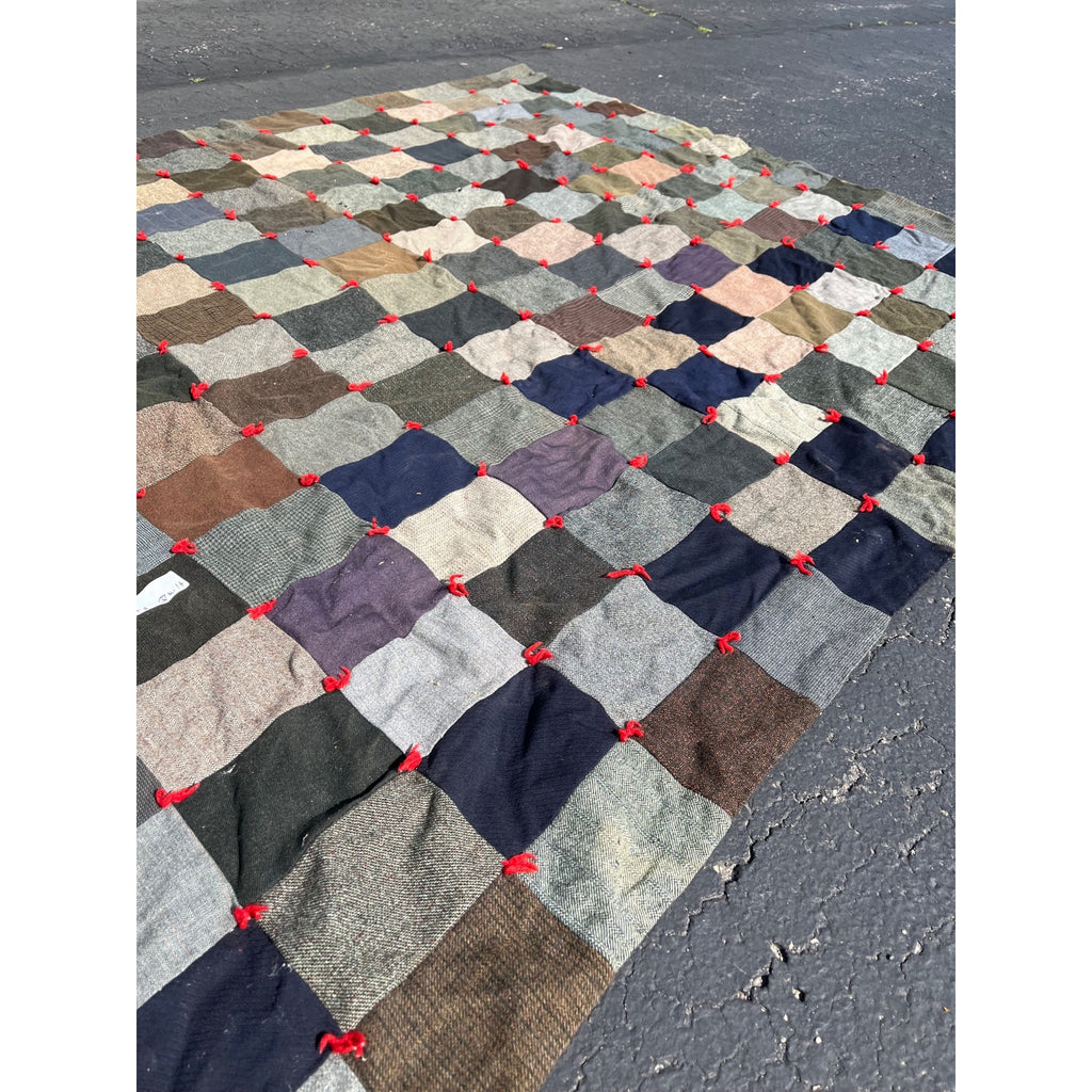 Antique Primitive Patchwork Quilt Sportscoat AAFA Folk Art Farmhouse Americana