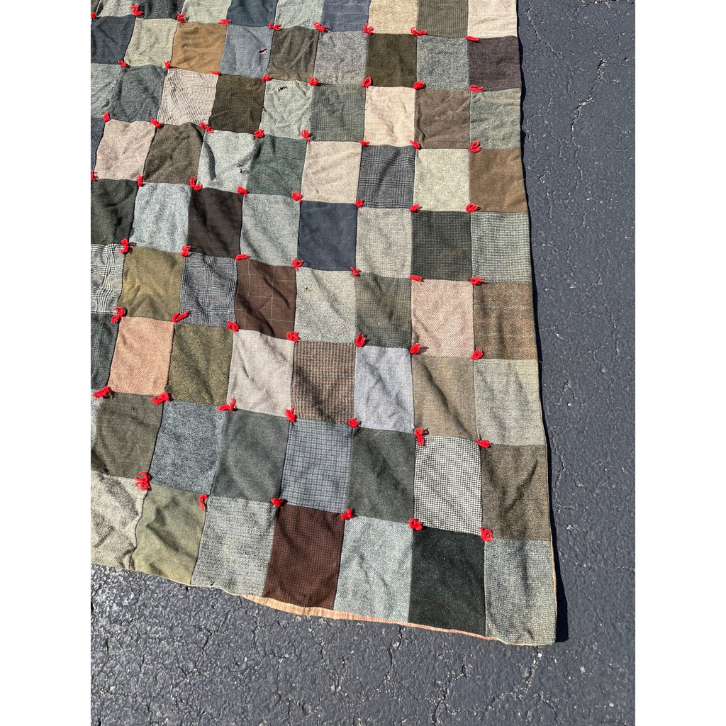 Antique Primitive Patchwork Quilt Sportscoat AAFA Folk Art Farmhouse Americana