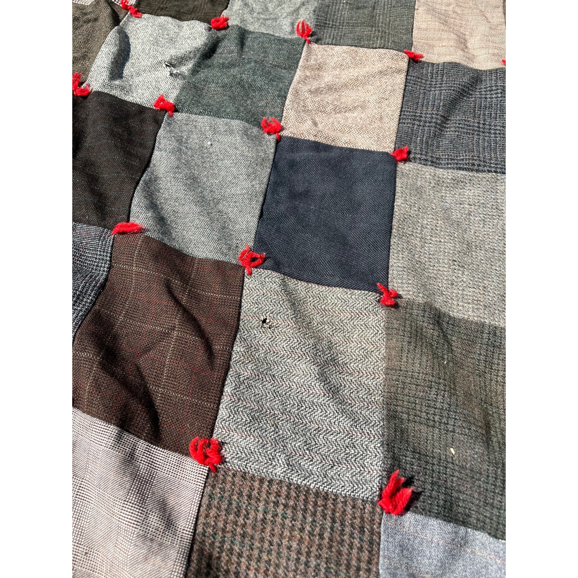 Antique Primitive Patchwork Quilt Sportscoat AAFA Folk Art Farmhouse Americana