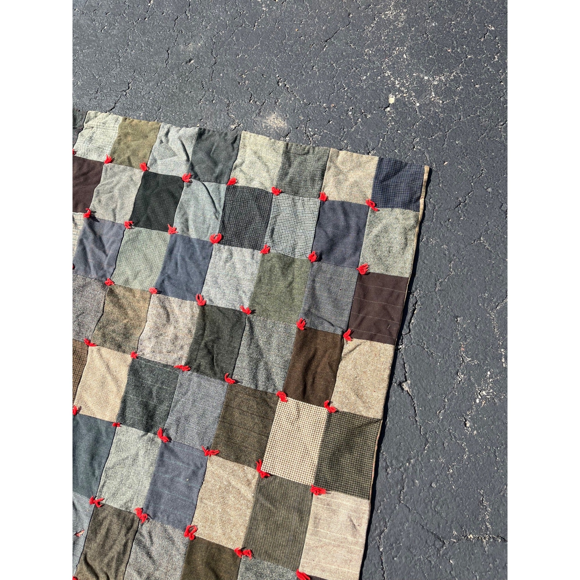 Antique Primitive Patchwork Quilt Sportscoat AAFA Folk Art Farmhouse Americana