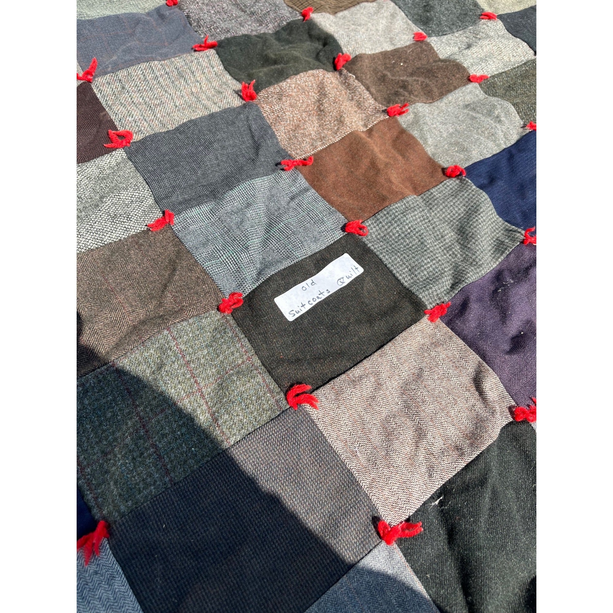 Antique Primitive Patchwork Quilt Sportscoat AAFA Folk Art Farmhouse Americana