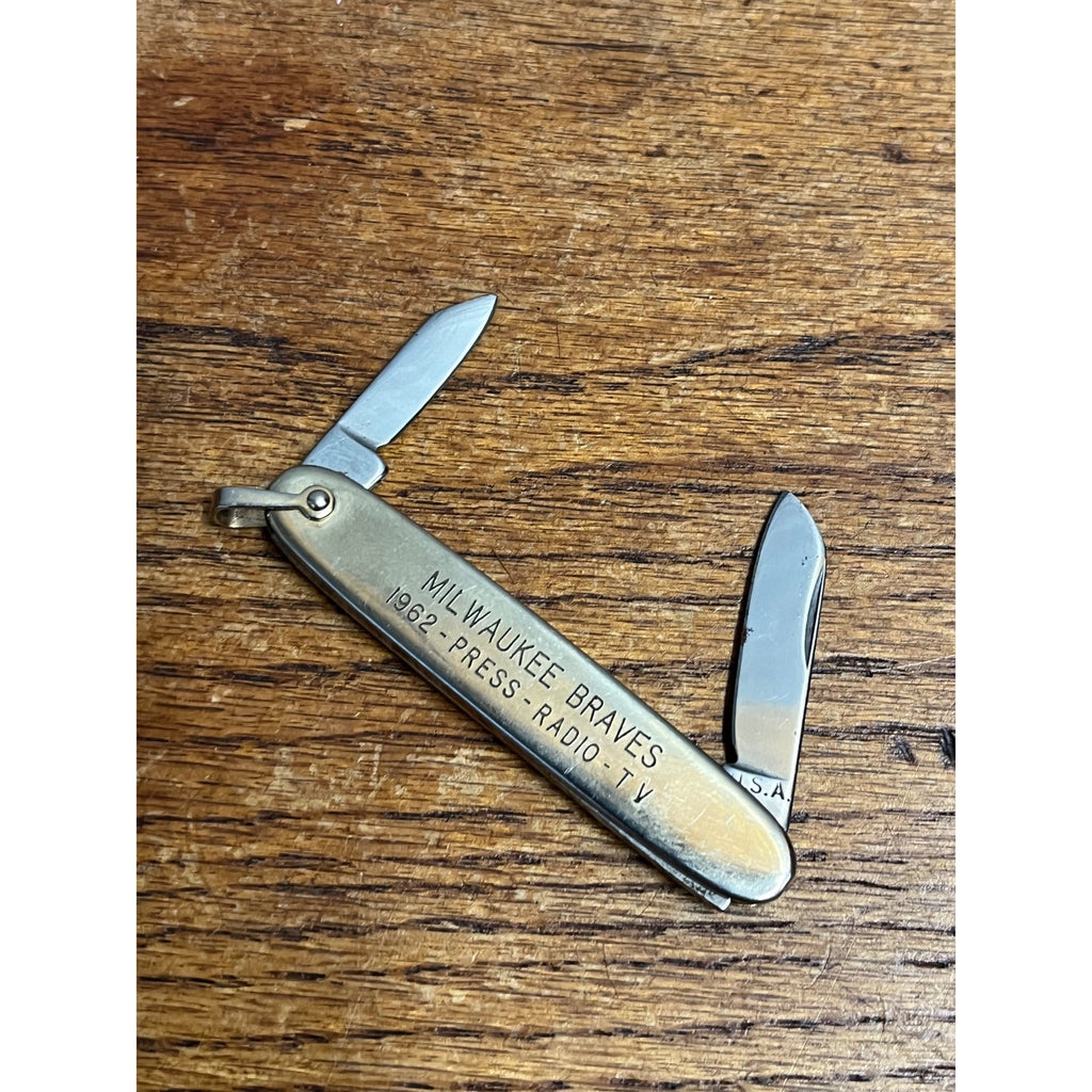 Vintage Milwaukee Braves Knife 1962 Press Radio & TV Souvenir Gift To Press Rare