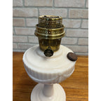 Aladdin Alacite Tall Lincoln Drape Oil Lamp w/ Model 23 Burner Pink White