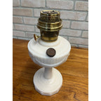 Aladdin Alacite Tall Lincoln Drape Oil Lamp w/ Model 23 Burner Pink White