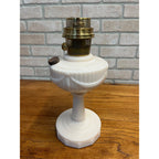 Aladdin Alacite Tall Lincoln Drape Oil Lamp w/ Model 23 Burner Pink White