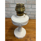 Aladdin Alacite Tall Lincoln Drape Oil Lamp w/ Model 23 Burner Pink White