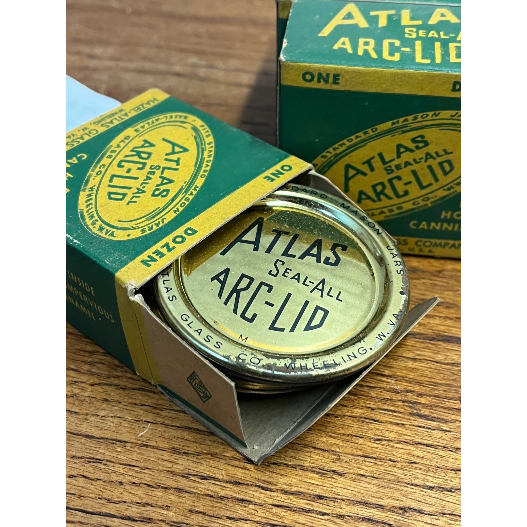 Vintage Lot Of 4 Atlas Arc-Lids 12 Packs One Dozen W/ Original Boxes! Canning