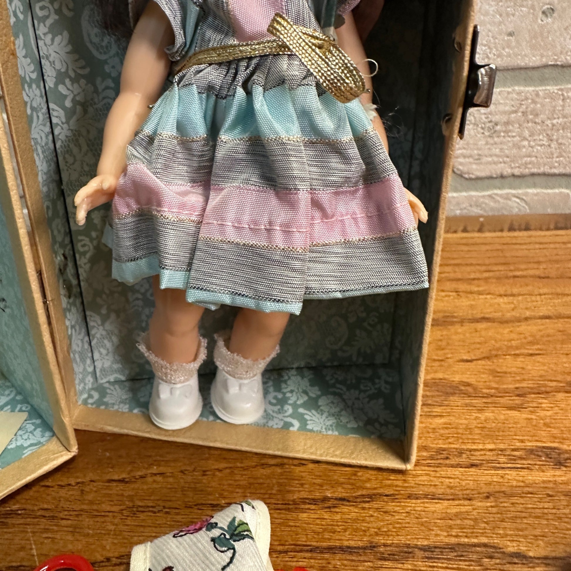 Vintage 1950's Joanie Walker Doll With Clothes & Wardrobe Trunk