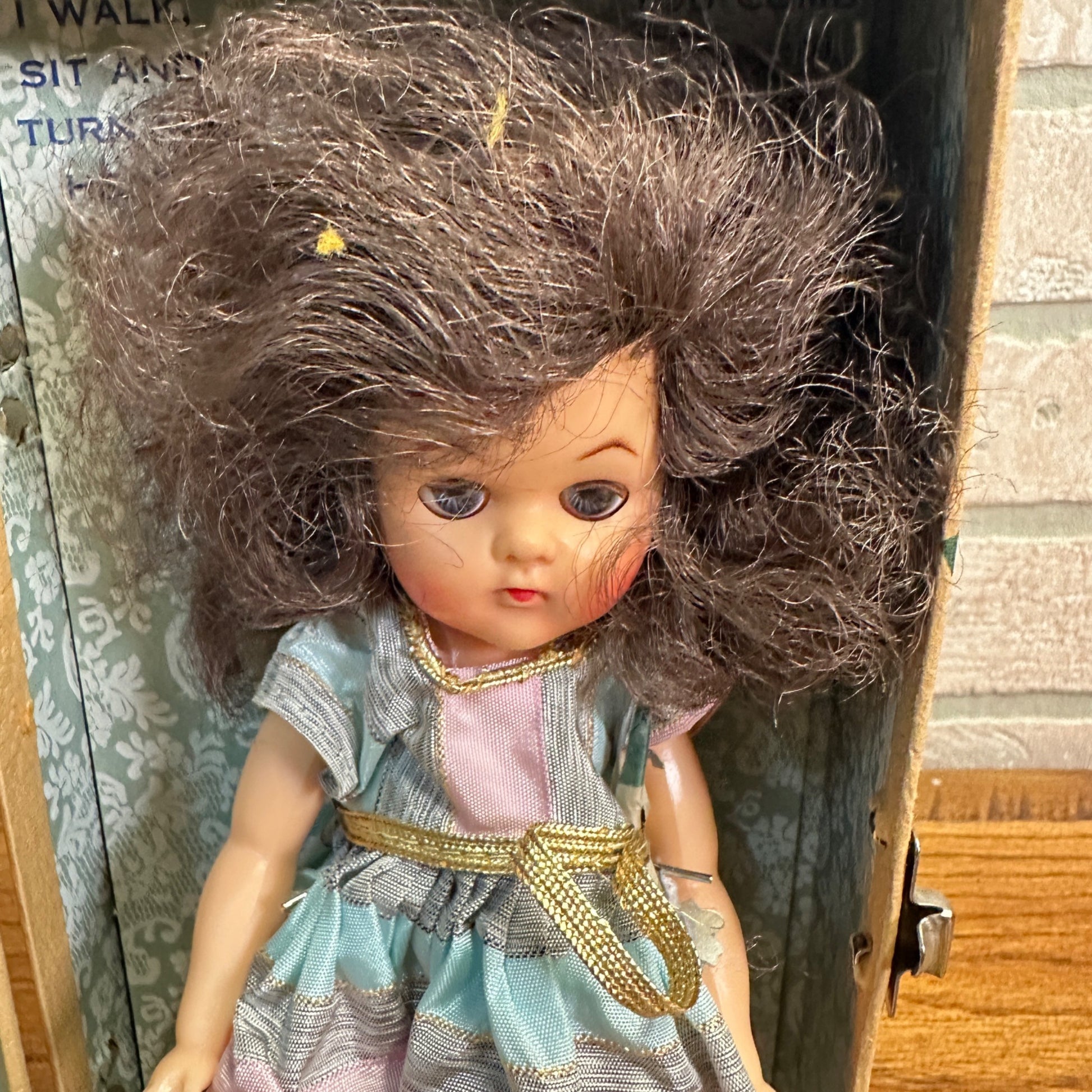 Vintage 1950's Joanie Walker Doll With Clothes & Wardrobe Trunk