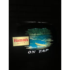 Vintage Hamm's Beer Lighted Barrel Sign Canoe Scene On Tap Bar Display Wall Hanging
