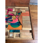Vintage Wooden Architectural Building Blocks Child's Toy Dovetail Box Japan