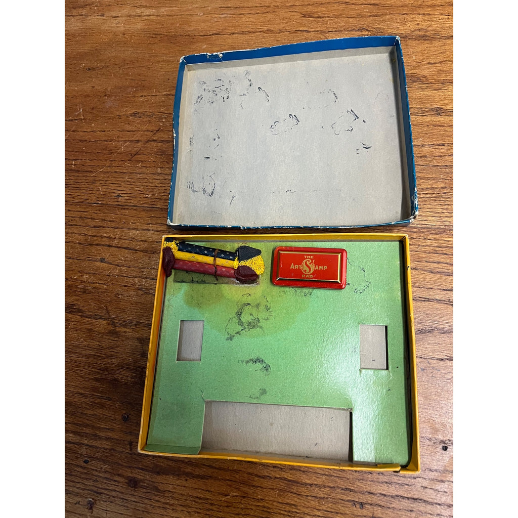 Original 1937 Disney's Snow White and The Seven Dwarfs Art Stamp Picture Set BOX