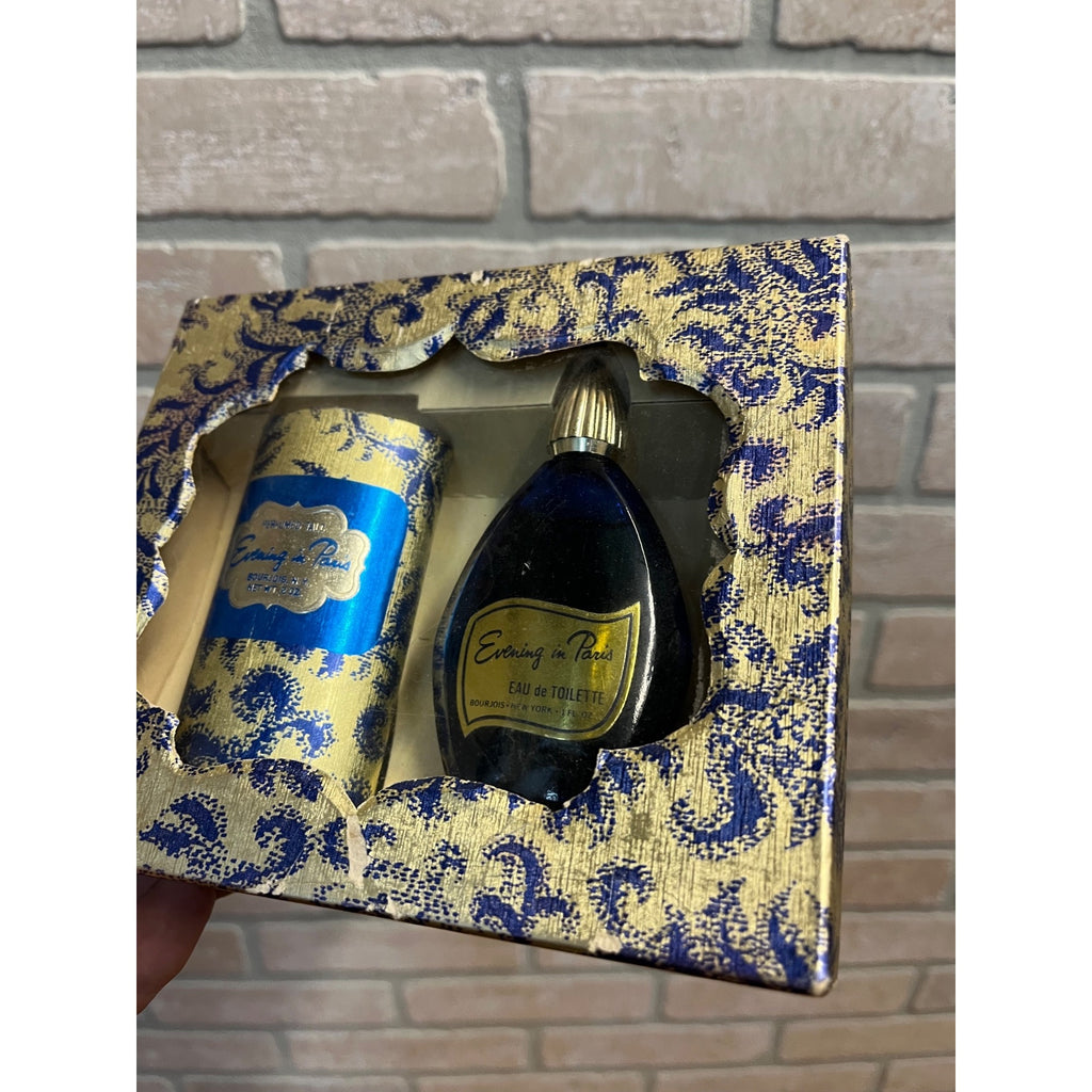 Evening in Paris Set Talc and Eau de Toilette Original Box Vintage 1950s