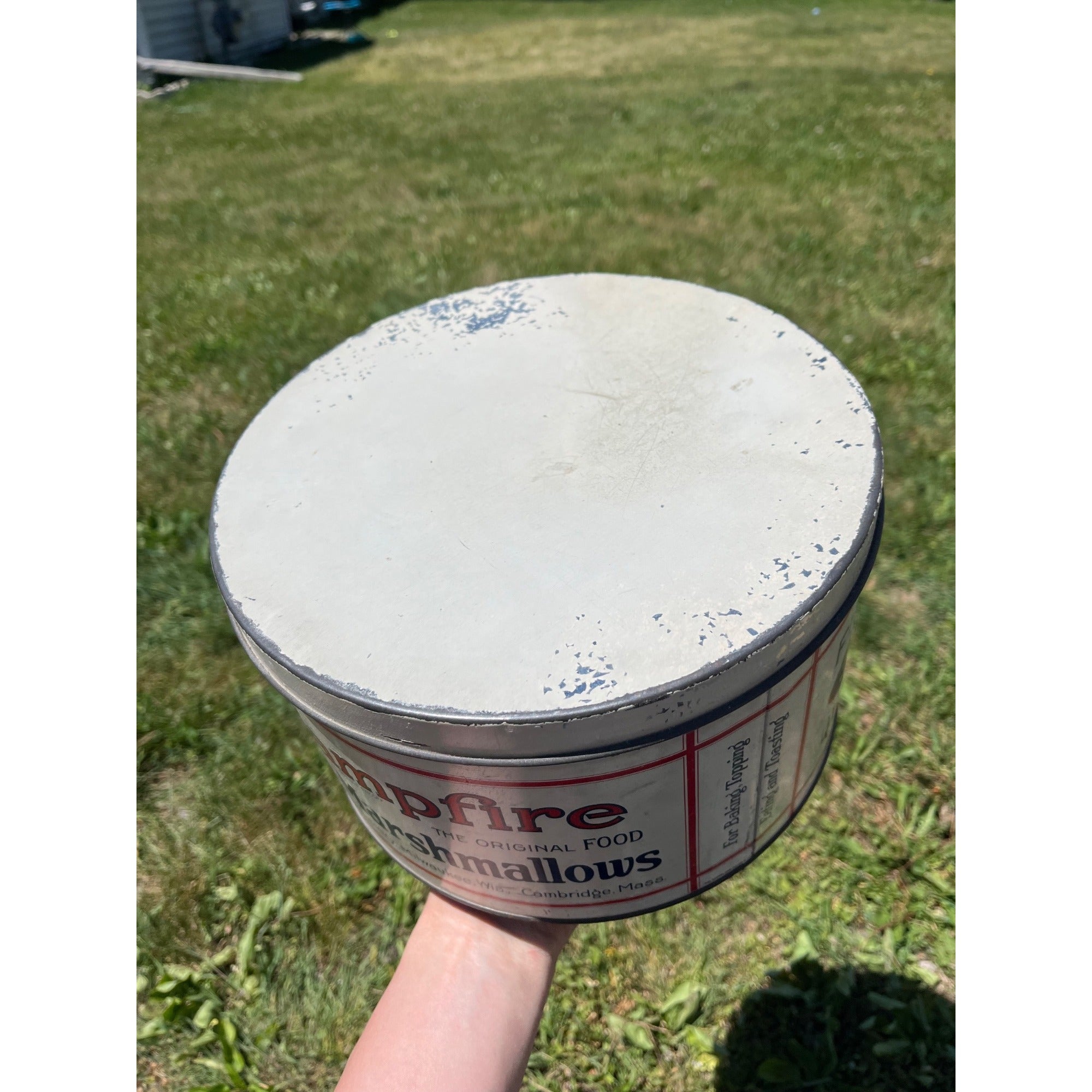 Vintage 1930s Campfire Marshmallows Advertising 5lb Tin Milwaukee Wis Wisconsin